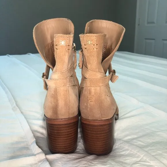 Sam Edelman Simona Block Heel Leather/Suede Bootie size 8.5 brand new