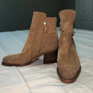 Sam Edelman Simona Block Heel Leather/Suede Bootie size 8.5 brand new