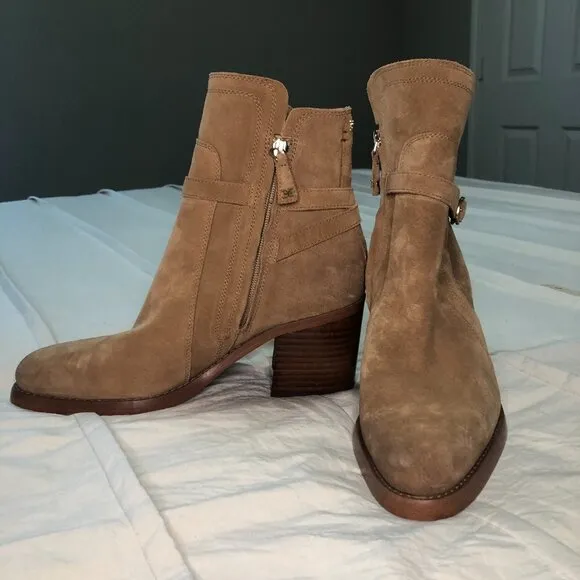 Sam Edelman Simona Block Heel Leather/Suede Bootie size 8.5 brand new