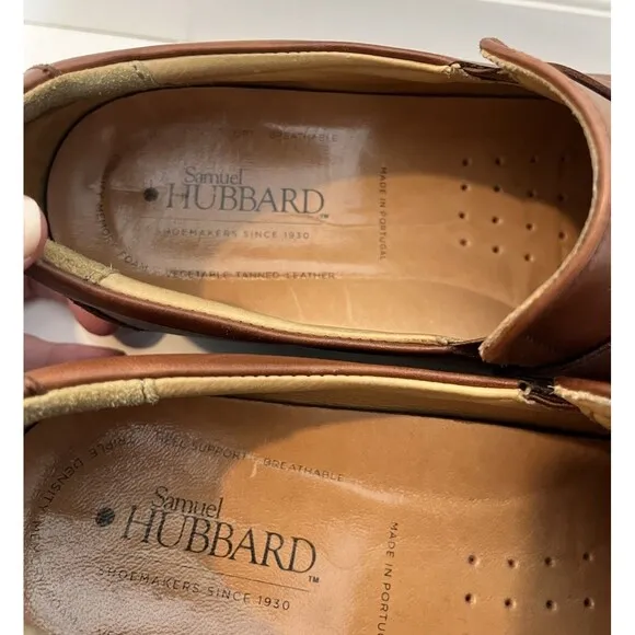 Samuel Hubbard Mens Brown Penny Loafer Leather Slip On Shoes Vibram Sole 10 M