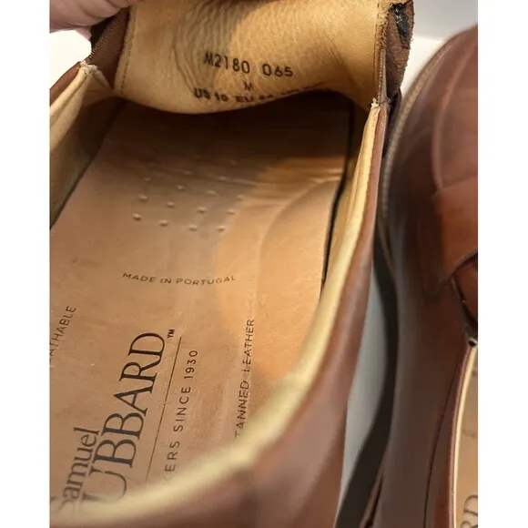 Samuel Hubbard Mens Brown Penny Loafer Leather Slip On Shoes Vibram Sole 10 M