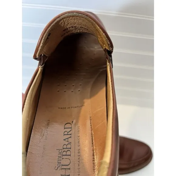 Samuel Hubbard Mens Brown Penny Loafer Leather Slip On Shoes Vibram Sole 10 M