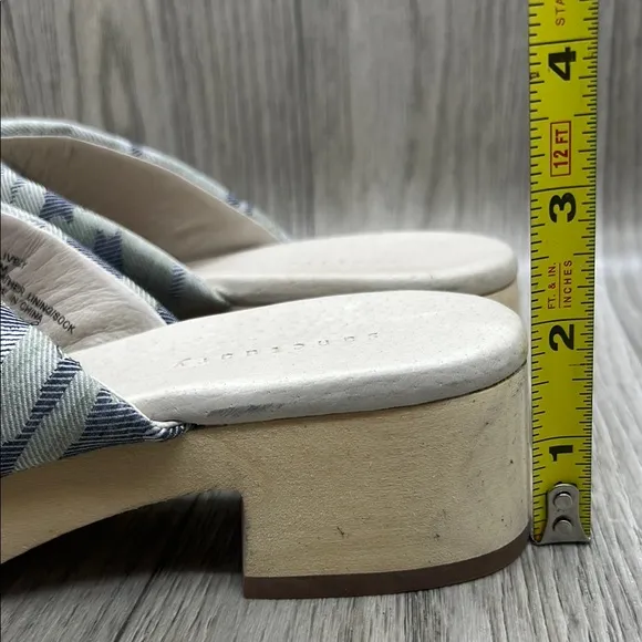 Sanctuary Blue and Cream Mules with Modern Cross-Strap Design