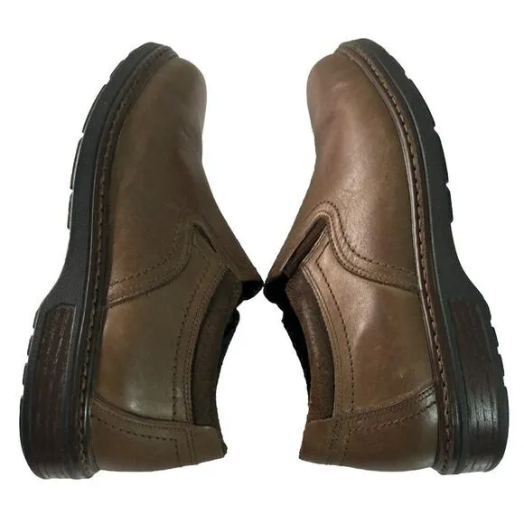 SAS Step Slip On Loafers Brown Leather Men's Sz 10W New Balance Insoles $255