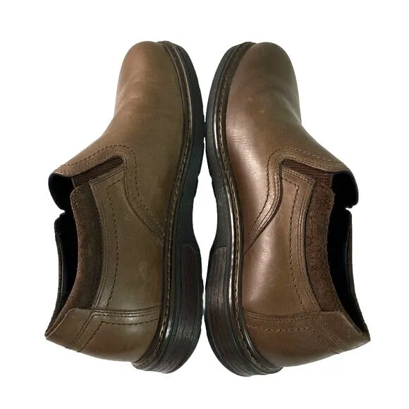SAS Step Slip On Loafers Brown Leather Men's Sz 10W New Balance Insoles $255