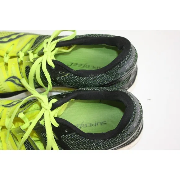 Saucony Liberty 150 Everun Lime Green &amp; Black Sneakers Trainers Men's sz 11