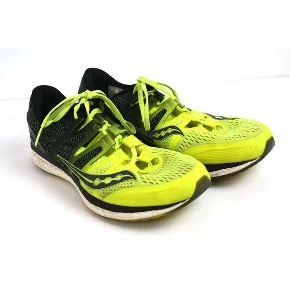 Saucony Liberty 150 Everun Lime Green &amp; Black Sneakers Trainers Men's sz 11