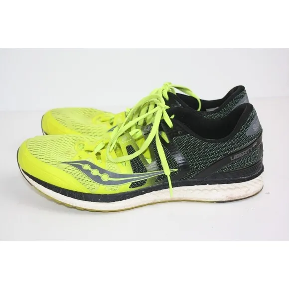 Saucony Liberty 150 Everun Lime Green &amp; Black Sneakers Trainers Men's sz 11