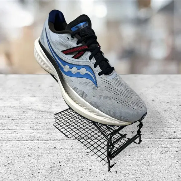 Saucony Men's Size 12.5‎ Triumph 20 Sneaker Vapor Black Blue Running Training