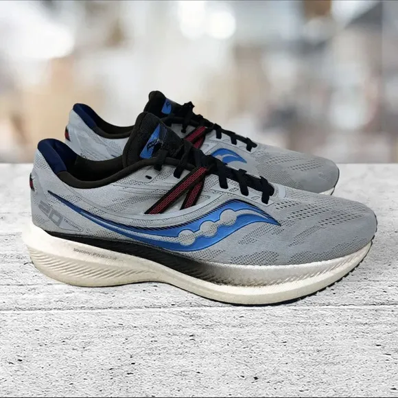 Saucony Men's Size 12.5‎ Triumph 20 Sneaker Vapor Black Blue Running Training