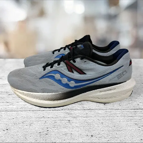 Saucony Men's Size 12.5‎ Triumph 20 Sneaker Vapor Black Blue Running Training