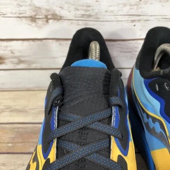 Saucony Ride 14 Shoes Mens Size 9 Athletic Running Jogging Training Blue Yellow