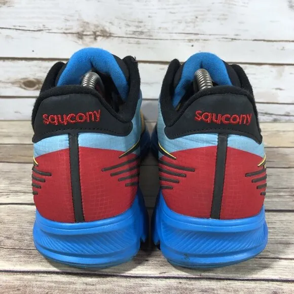 Saucony Ride 14 Shoes Mens Size 9 Athletic Running Jogging Training Blue Yellow