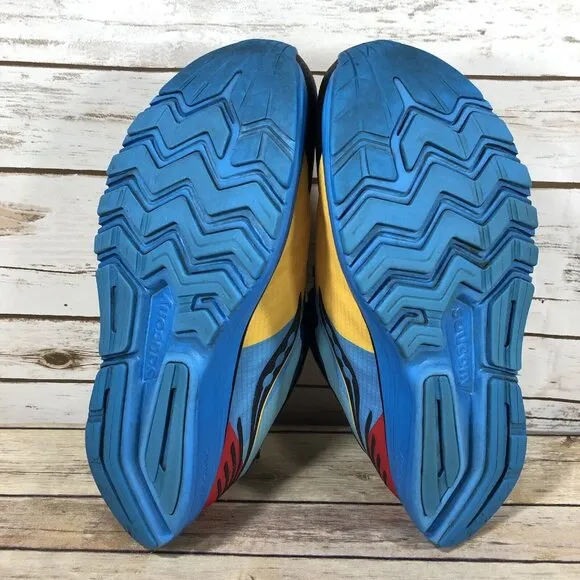 Saucony Ride 14 Shoes Mens Size 9 Athletic Running Jogging Training Blue Yellow