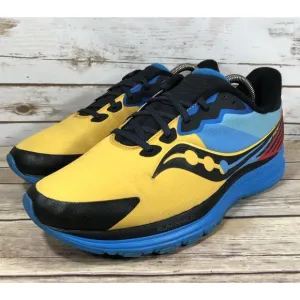 Saucony Ride 14 Shoes Mens Size 9 Athletic Running Jogging Training Blue Yellow