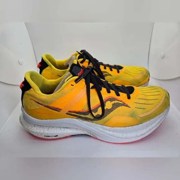 Saucony Tempus Shoes Men's 11 Yellow Running Athletic Training Support Sneakers