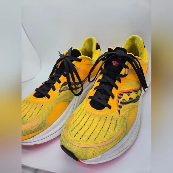 Saucony Tempus Shoes Men's 11 Yellow Running Athletic Training Support Sneakers