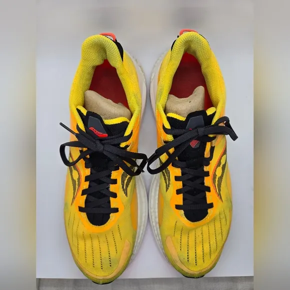 Saucony Tempus Shoes Men's 11 Yellow Running Athletic Training Support Sneakers