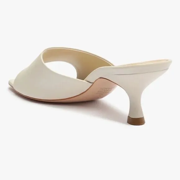 Schutz Dethalia Napa leather sandals shoes mules heels cream Revolve 7.5