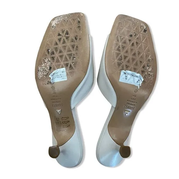 Schutz Dethalia Napa leather sandals shoes mules heels cream Revolve 7.5