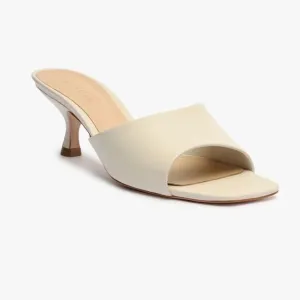 Schutz Dethalia Napa leather sandals shoes mules heels cream Revolve 7.5