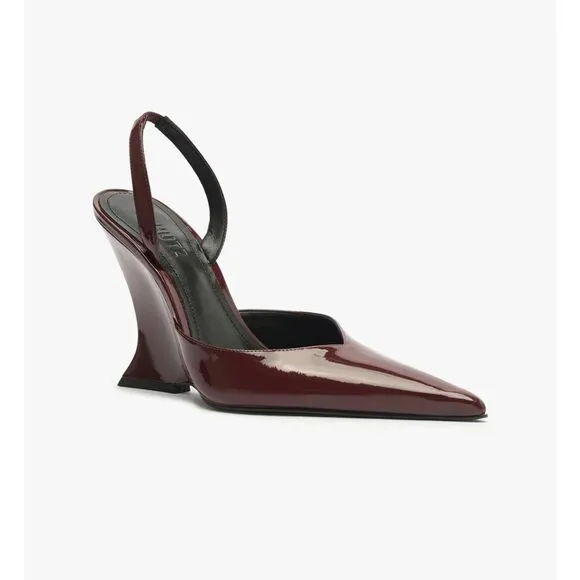 Schutz Sienna pumps platforms shoes cherry red patent wedges Revolve 7