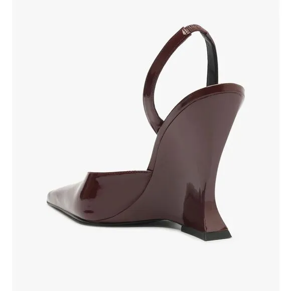 Schutz Sienna pumps platforms shoes cherry red patent wedges Revolve 7
