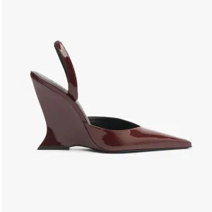Schutz Sienna pumps platforms shoes cherry red patent wedges Revolve 7