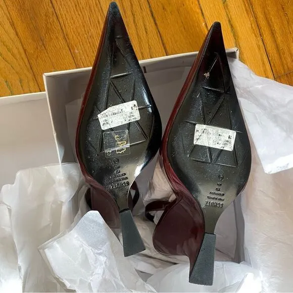 Schutz Sienna pumps platforms shoes cherry red patent wedges Revolve 7