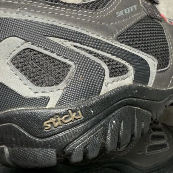 Scott Sticki Gray Black Red Lace Up Mountain Biking Shoes Mens EU 43 US 9.5