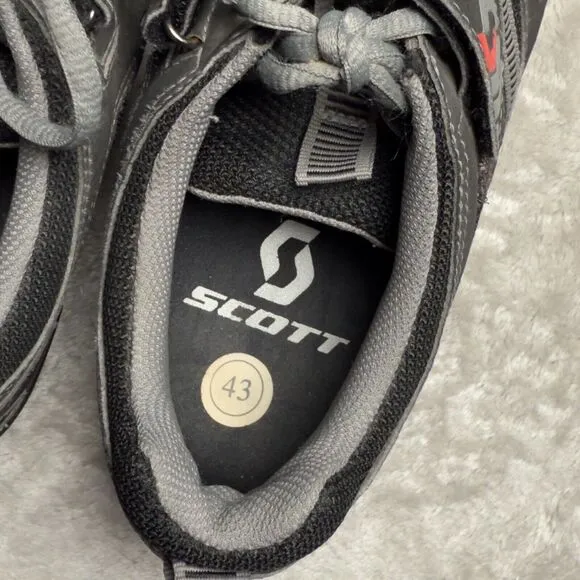 Scott Sticki Gray Black Red Lace Up Mountain Biking Shoes Mens EU 43 US 9.5