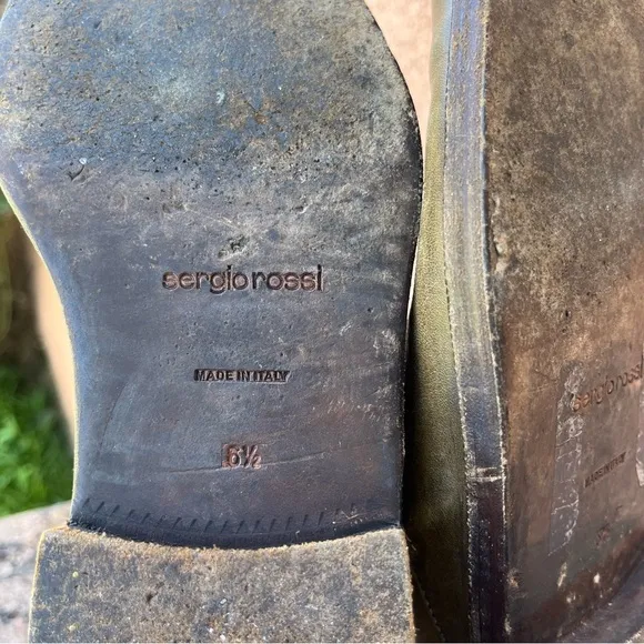 Sergio Rossi Distressed Leather Boots.