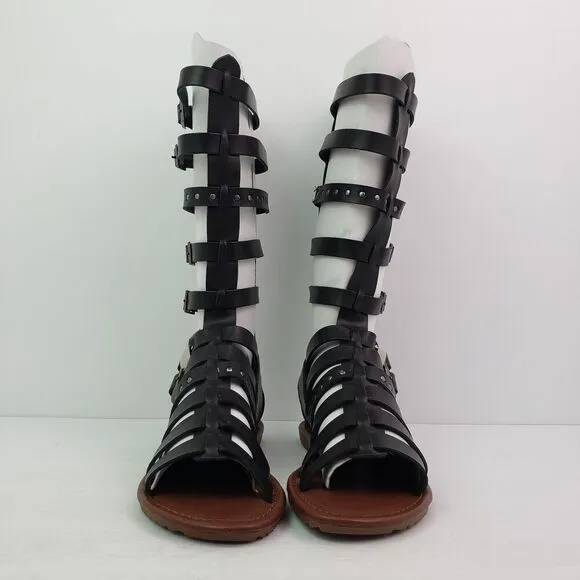 Seven Dials Sarita Womens Size 6 Black Casual Knee High Gladiator Sandal Shoes