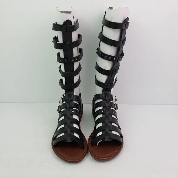 Seven Dials Sarita Womens Size 6 Black Casual Knee High Gladiator Sandal Shoes