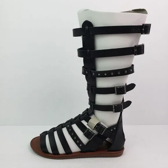 Seven Dials Sarita Womens Size 6 Black Casual Knee High Gladiator Sandal Shoes