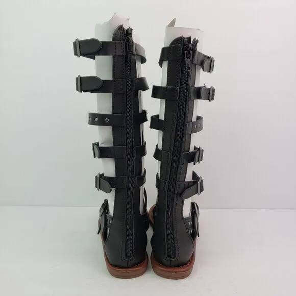 Seven Dials Sarita Womens Size 6 Black Casual Knee High Gladiator Sandal Shoes