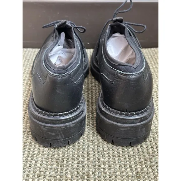 Shelly's London, Black Oxford Leather Shoes, Unisex Men's 7/Women's 8.5