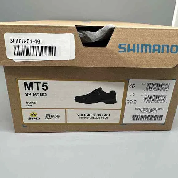 Shimano SH-MT502 Mountain Bike Shoes - SPD Men's Sz EU 46, US 11.2