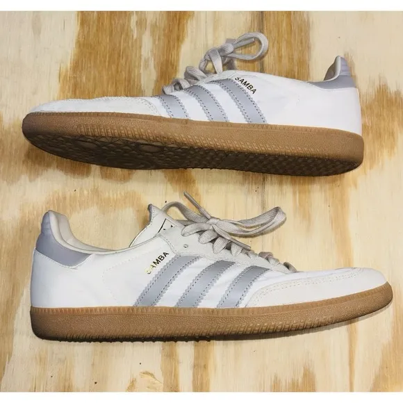 Size 10 Men's adidas Samba OG Off White Grey Sneakers Shoes ID1448