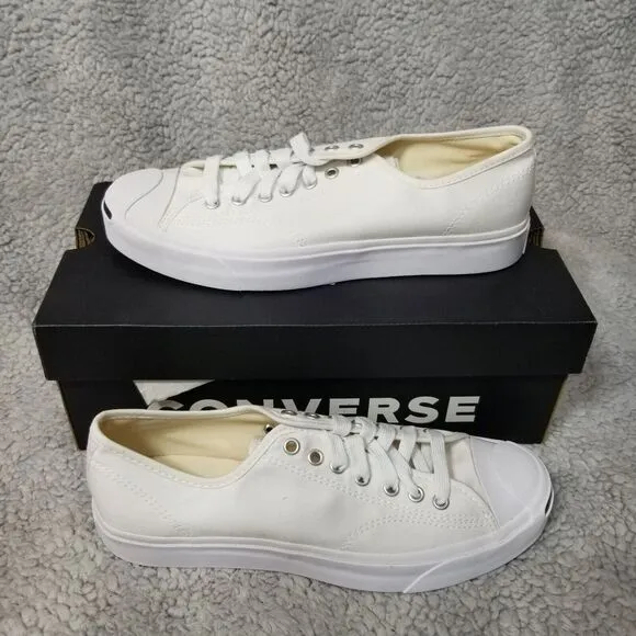 Size 8 Men 9.5 Women - Converse Jack Purcell JP OX White / White / Black 164057C