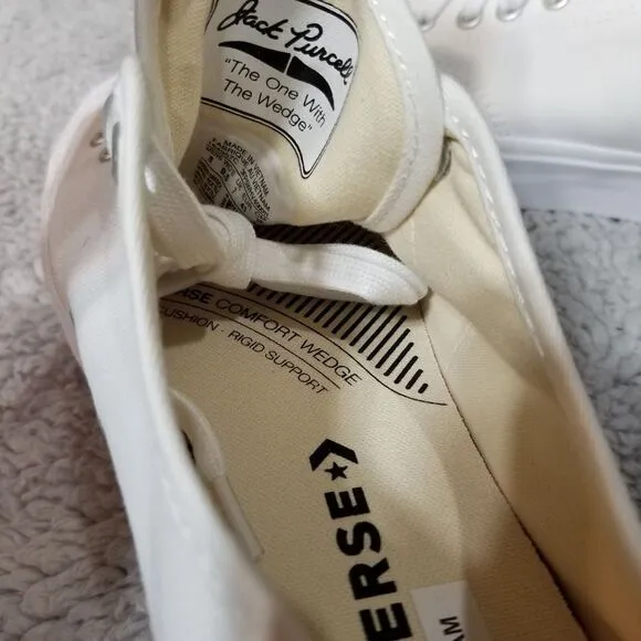 Size 8 Men 9.5 Women - Converse Jack Purcell JP OX White / White / Black 164057C
