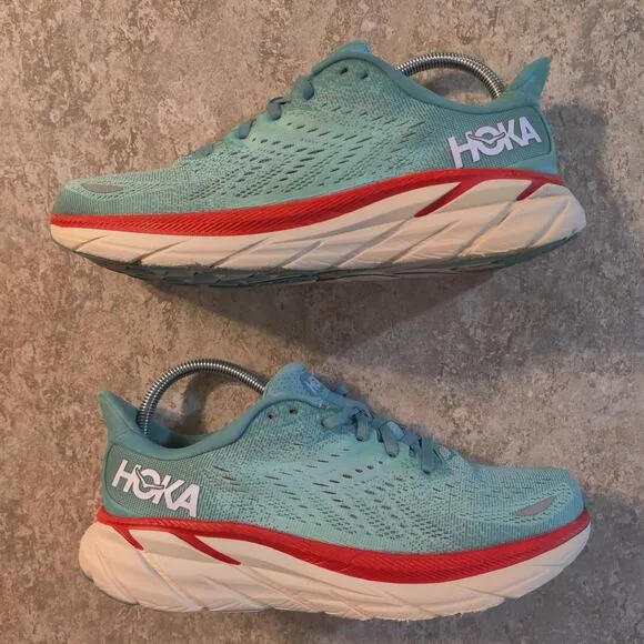 Size 8.5 B Hoka One One Clifton 8 Aquarelle Womens Bondi Comfort ( Clean )