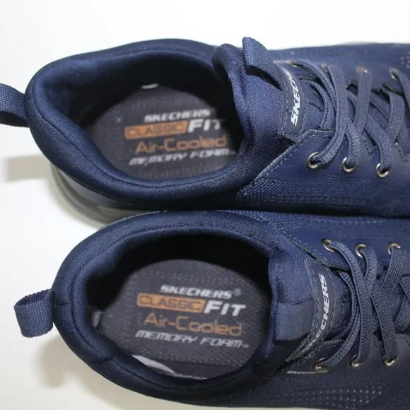 Skechers Larson Norven Mens Navy Blue Gray Sneakers Mesh Mens Shoe Size 10