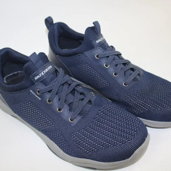 Skechers Larson Norven Mens Navy Blue Gray Sneakers Mesh Mens Shoe Size 10