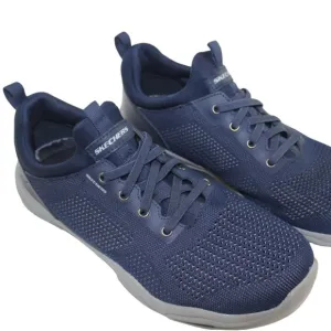 Skechers Larson Norven Mens Navy Blue Gray Sneakers Mesh Mens Shoe Size 10