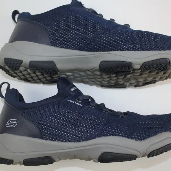Skechers Larson Norven Mens Navy Blue Gray Sneakers Mesh Mens Shoe Size 10