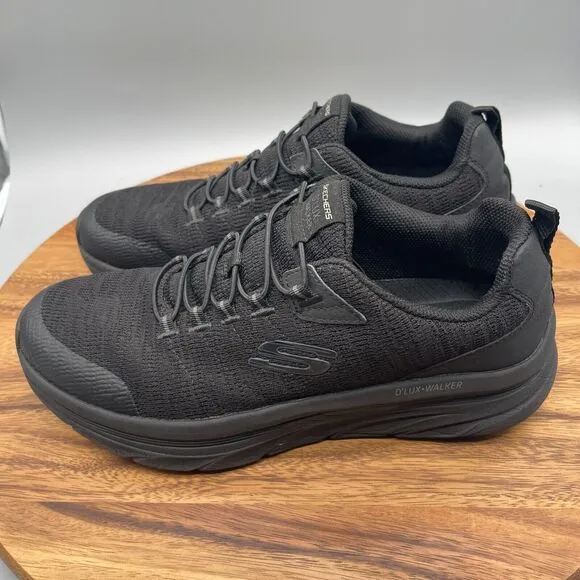Skechers Walker Shoes Mens Size 10.5 Black Cushion Comfort Casual Memory Foam