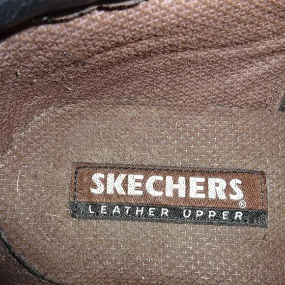Sketchers Men's Alley Cat shoes size 13, dark brown leather,  lace up, flawless
