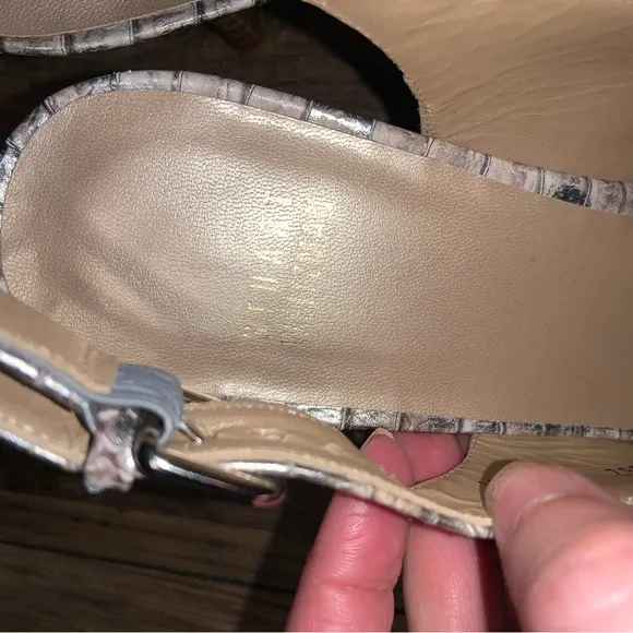 Snakeskin Slingback Heels stuart Weitzman formal peep toe cream spring cocktail