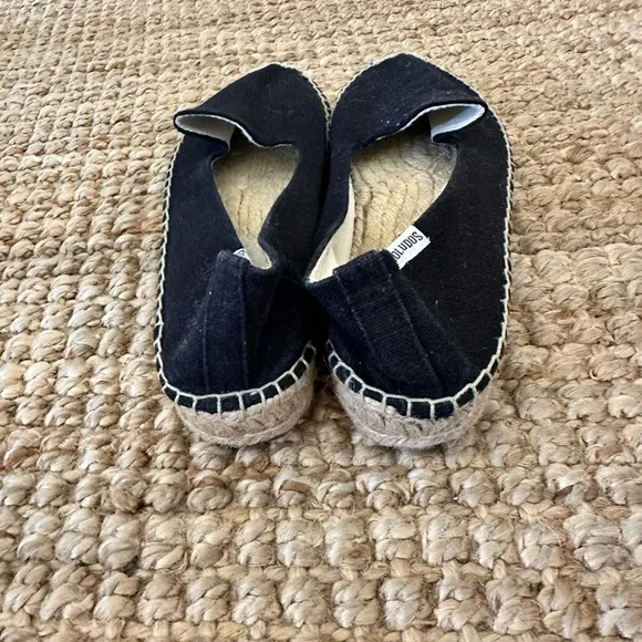 Soludos Smoking Slipper Black Espadrilles Slip On Shoes Women's Size US 9